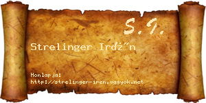Strelinger Irén névjegykártya